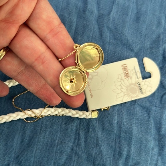 Carisma Gold White Braid Set of 2 Choker Long Constellation Star Locket Necklace - Picture 4 of 4